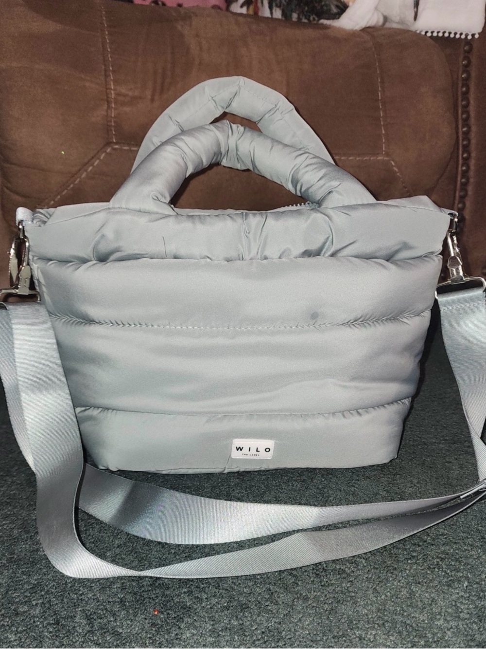 Women's WILO Padded Shoulder Bag in Light Blue